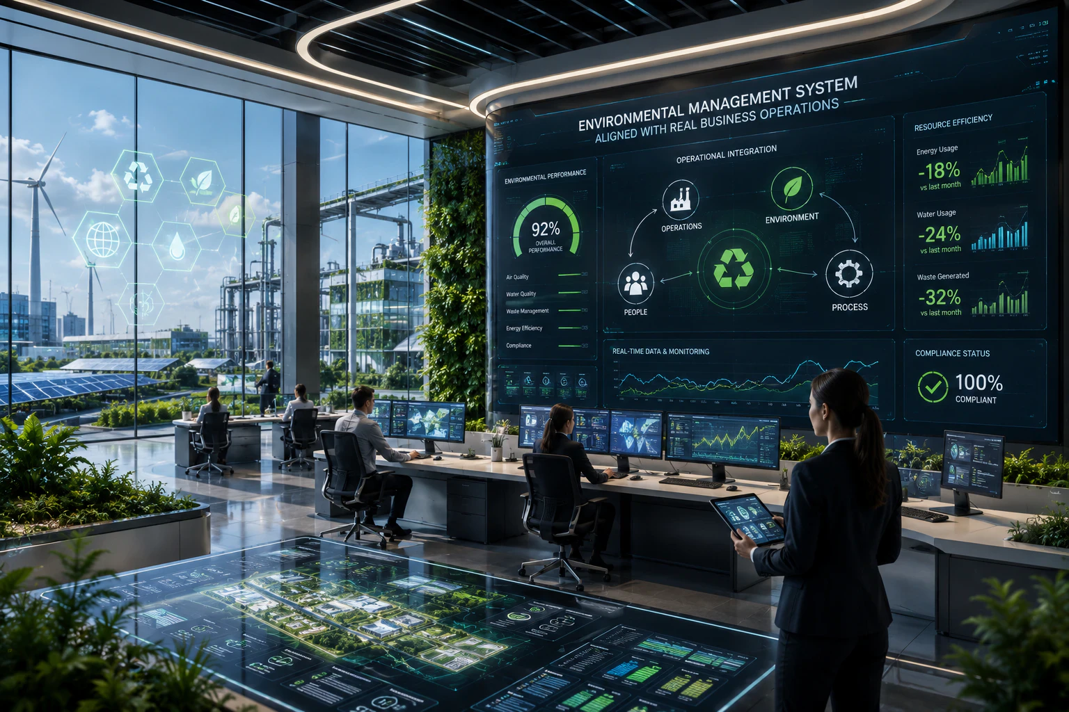 Enterprise ISO 14001 environmental management system implementation across operations